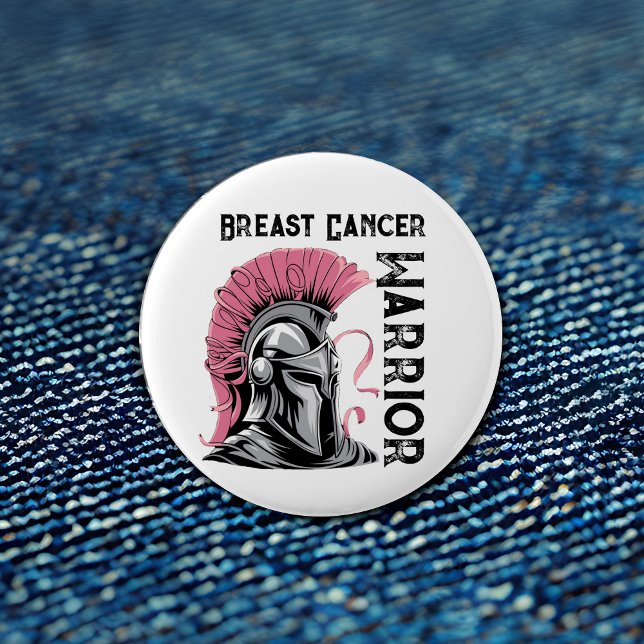 White Breast Cancer Warrior Button (Creator Uploaded)