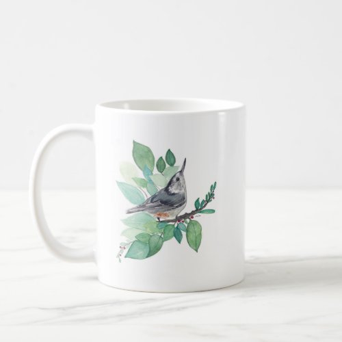 White Breasted Nuthatch Bird Art Coffee Mug