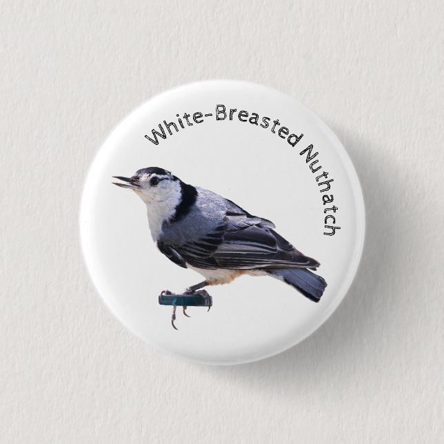 White-Breasted Nuthatch Button (Front)