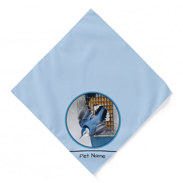 White-Breasted Nuthatch Flying Original Photo Bandana (Front)