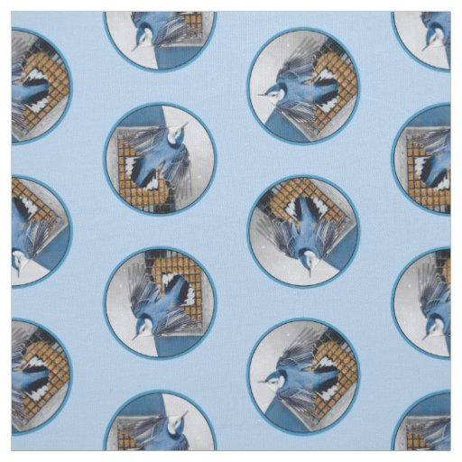 White-Breasted Nuthatch Flying Original Photo Fabric