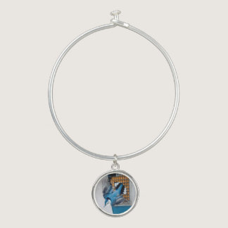 White-Breasted Nuthatch in Snow - Original Photo Bangle Bracelet