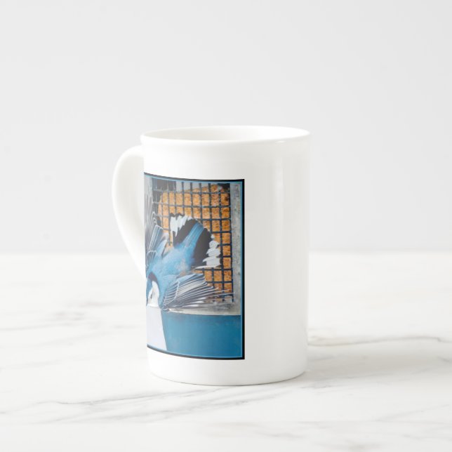 White-Breasted Nuthatch in Snow - Original Photo Bone China Mug (Front Left)