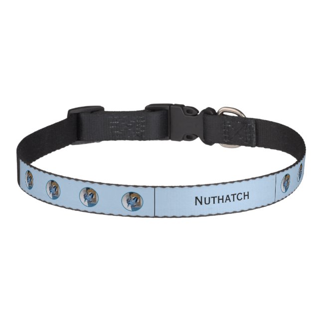White-Breasted Nuthatch in Snow - Original Photo Pet Collar (Front)