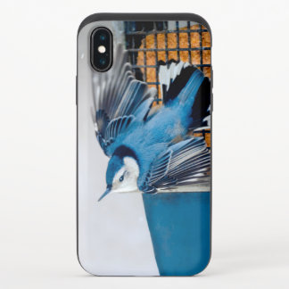 White-Breasted Nuthatch in Snow - Original Photo iPhone X Slider Case