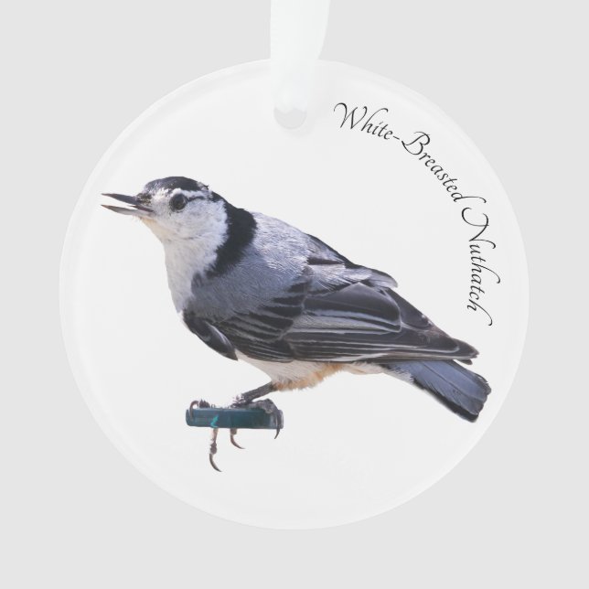 White-Breasted Nuthatch Ornament (Front)