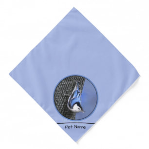  White-Breasted Nuthatch Painting Original Bird Ar Bandana