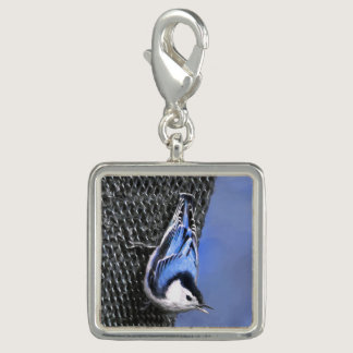 White-Breasted Nuthatch Painting Original Bird Art Charm
