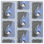 White-Breasted Nuthatch Painting Original Bird Art Fabric