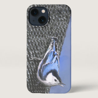 White-Breasted Nuthatch Painting Original Bird Art iPhone 13 Case