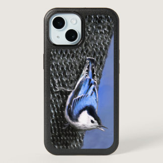 White-Breasted Nuthatch Painting Original Bird Art iPhone 15 Case
