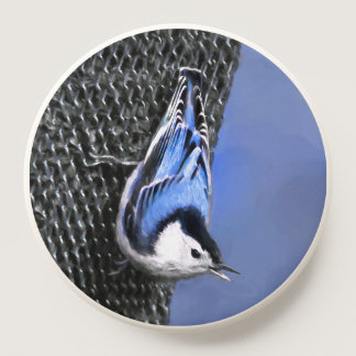 White-Breasted Nuthatch Painting Original Bird Art PopSocket