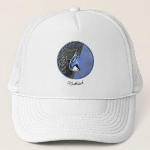 White-Breasted Nuthatch Painting Original Bird Art Trucker Hat