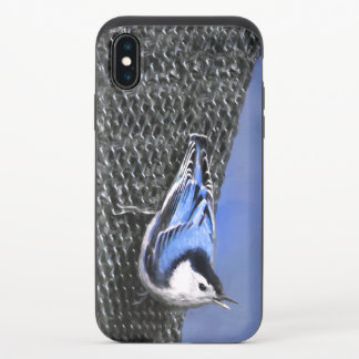 White-Breasted Nuthatch Painting Original Bird Art iPhone X Slider Case