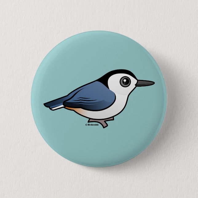 White-breasted Nuthatch Pinback Button (Front)
