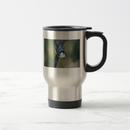 White_breasted nuthatch travel mug