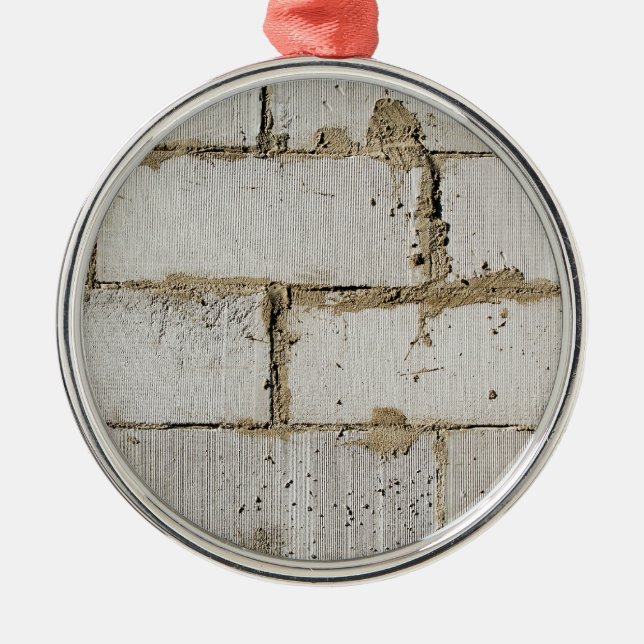 White Brick Metal Ornament (Front)