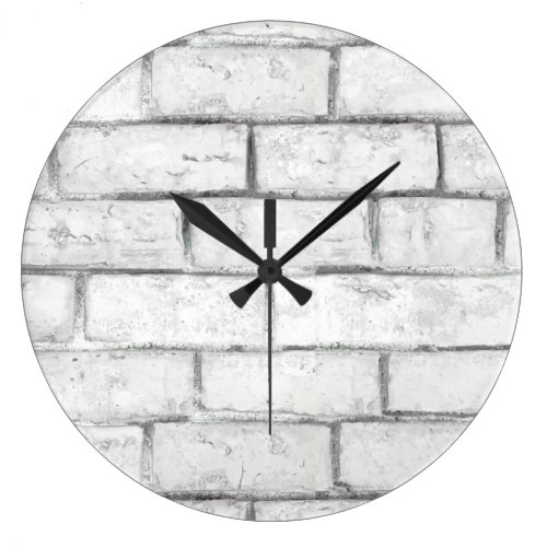White Brick Modern Urban Large Clock