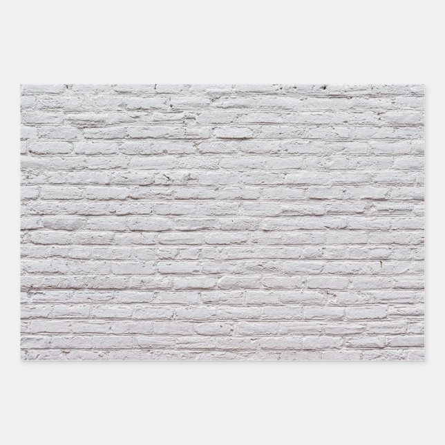 White Brick Wall Background Wrapping Paper Sheets (Front)