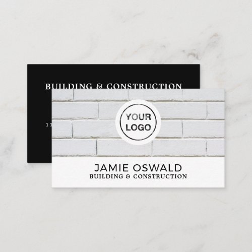 White Brick Wall Building Firm Builders Business Card