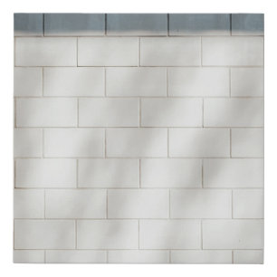 White brick wall faux canvas print