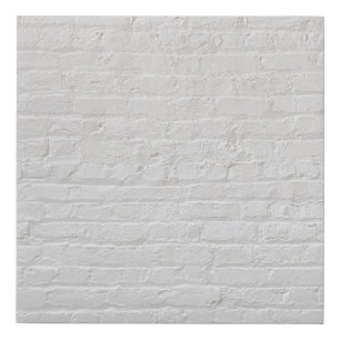 White brick wall faux canvas print