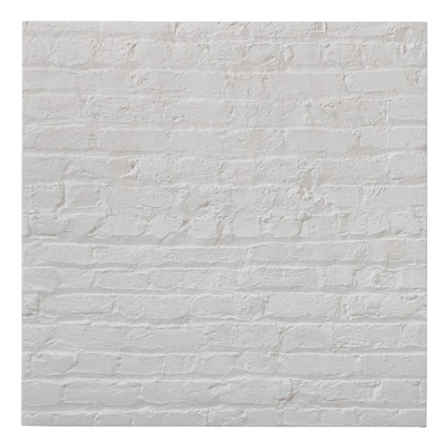 White brick wall faux canvas print (Front)