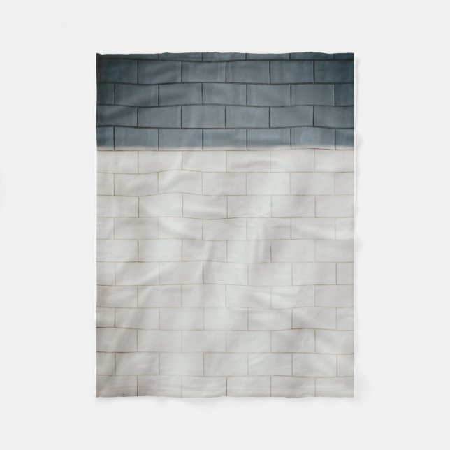 White brick wall fleece blanket (Front)