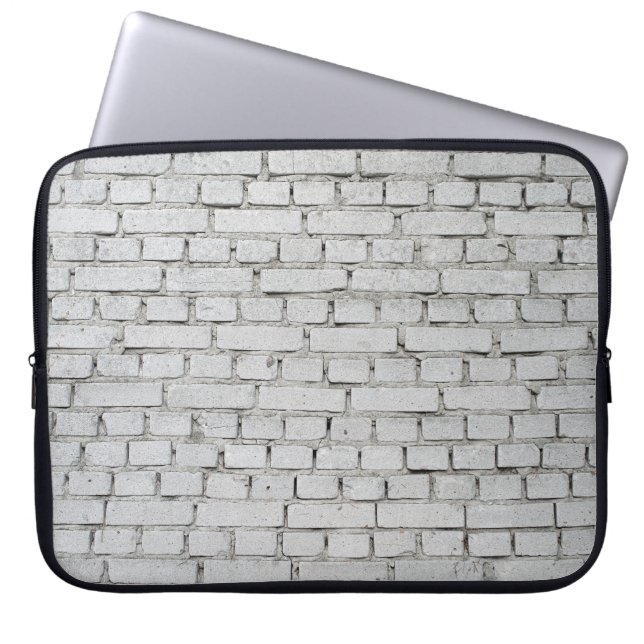 WHITE BRICK WALL LAPTOP SLEEVE (Front)