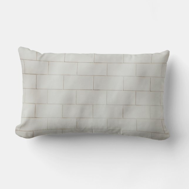White brick wall lumbar pillow (Front)
