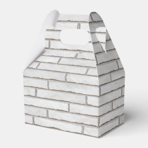 White Brick Wall Pattern Favor Boxes