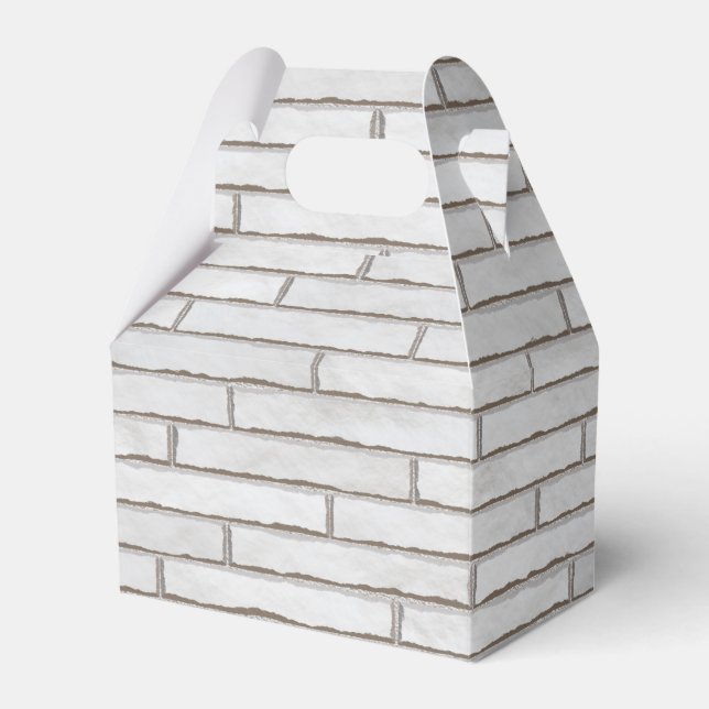 White Brick Wall Pattern Favor Boxes (Front Side)
