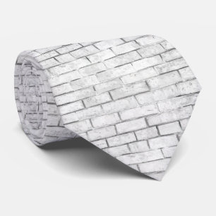 White Brick Wall Pattern Neck Tie