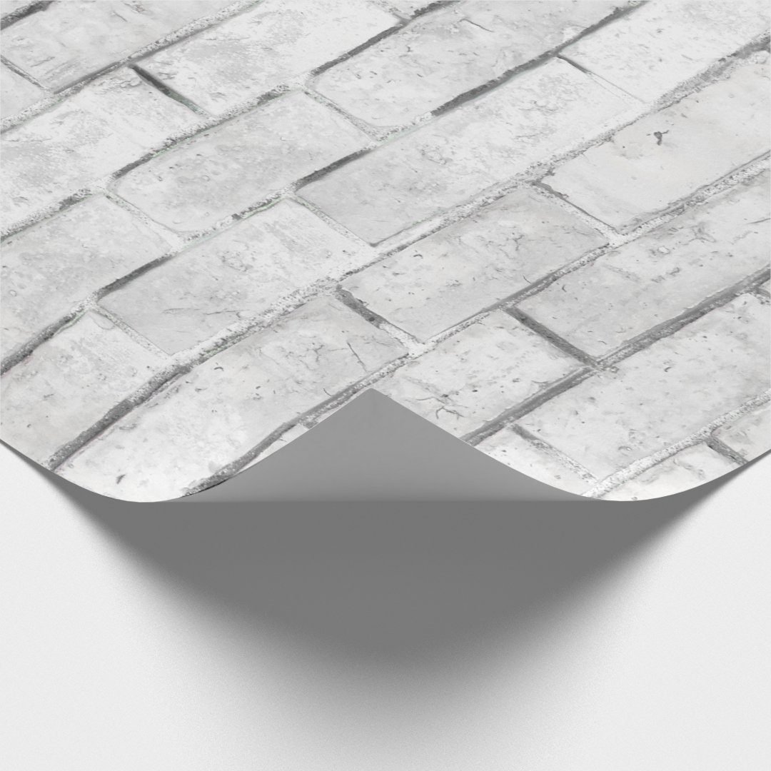 White Brick Wall Pattern Wrapping Paper Zazzle