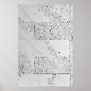 White brick wall poster