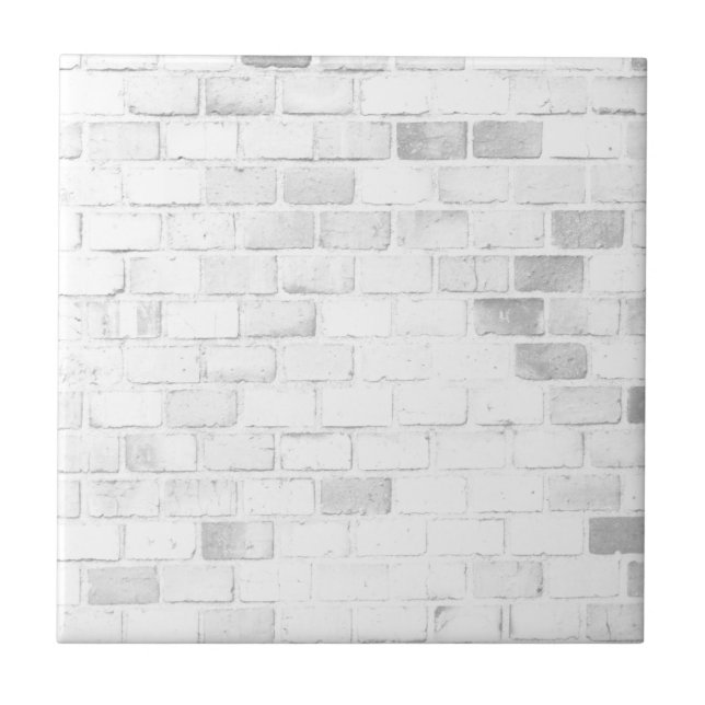 White brick wall trendy pattern ceramic tile (Front)
