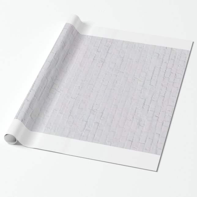 White Brick Wall Wrapping Paper (Unrolled)