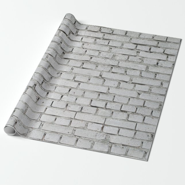 WHITE BRICK WALL WRAPPING PAPER (Unrolled)