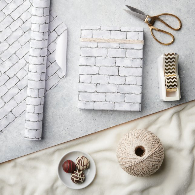 White Bricks Wrapping Paper (Crafts)