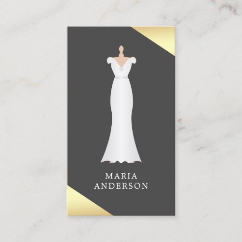 White Bridal Dress Form Mannequin Fashion Stylist Business Card