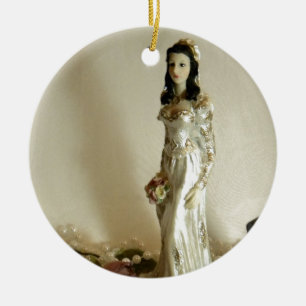 White Bridal III Ceramic Ornament
