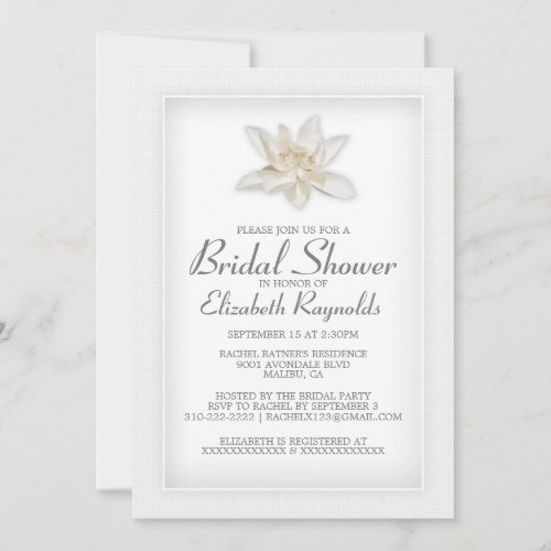 White Bridal Shower Invitations