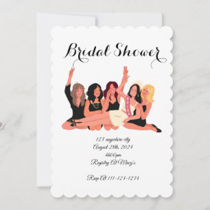 white bridal shower invitations