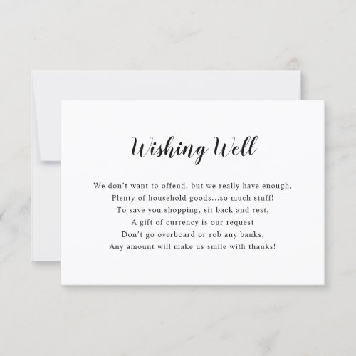 White Bridal Shower or Wishing well card