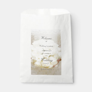 White Bridal Wedding Flower Bouquet Favor Bag