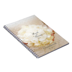 White Bridal Wedding Flower Bouquet guest book