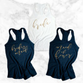 White Bride Cotton Bridal Party Racerback Tank Top (Three up)