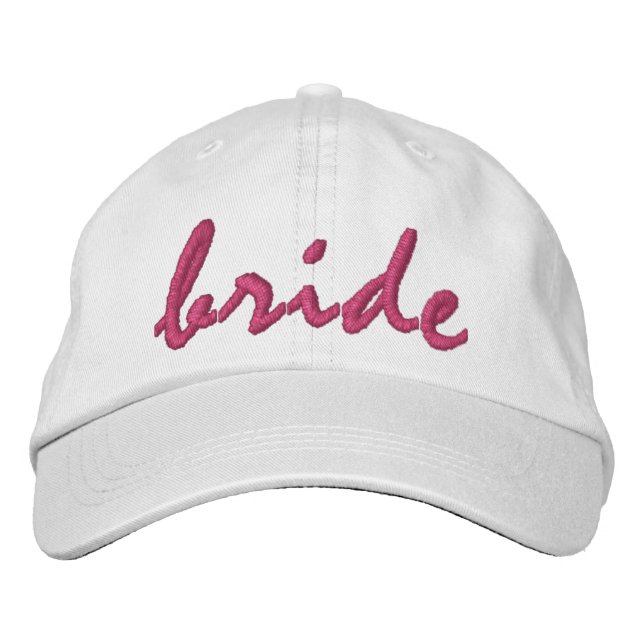 White Bride Embroidered Baseball Cap (Front)