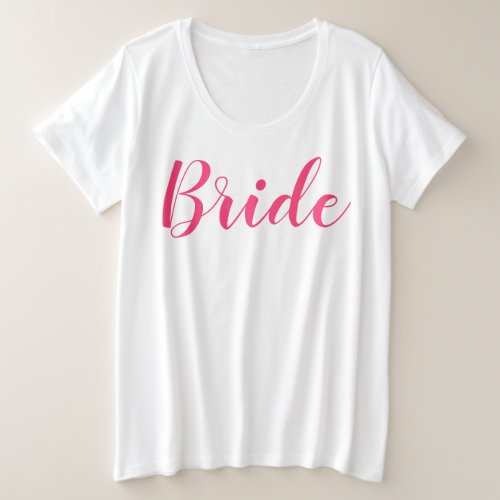 White Bride Plus_Size T_Shirt Script