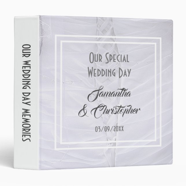 White brides dress wedding 3 ring binder (Front/Spine)